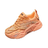Solid Color Mesh Platform Shoes